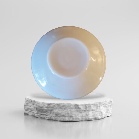 Vintage Federal Milk Glass Bowl Sunflower Pattern Mid Century modern 7 3/4" diam - Picture 2 of 4